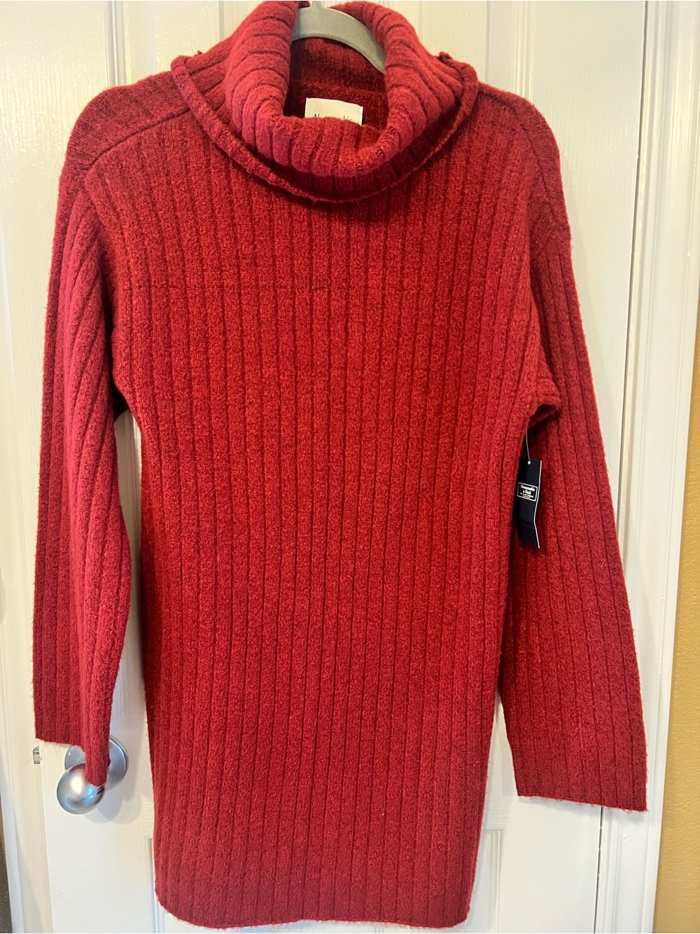 NWT Abercrombie & Fitch Red Turtleneck Sweater Dress, size XSP